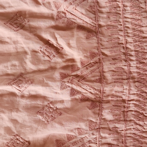 C&C Embroidered Peach Pink Linen Dress Size Small - Picture 5 of 7